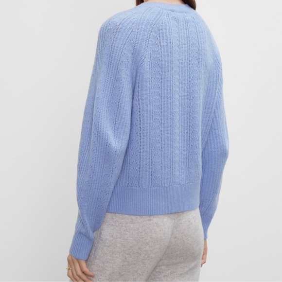 Club Monaco | Pointelle Texture Crewneck Sweater Blue Size XS - Picture 9 of 9